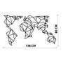 Wallity World Map Metal Decor 4 Negro
